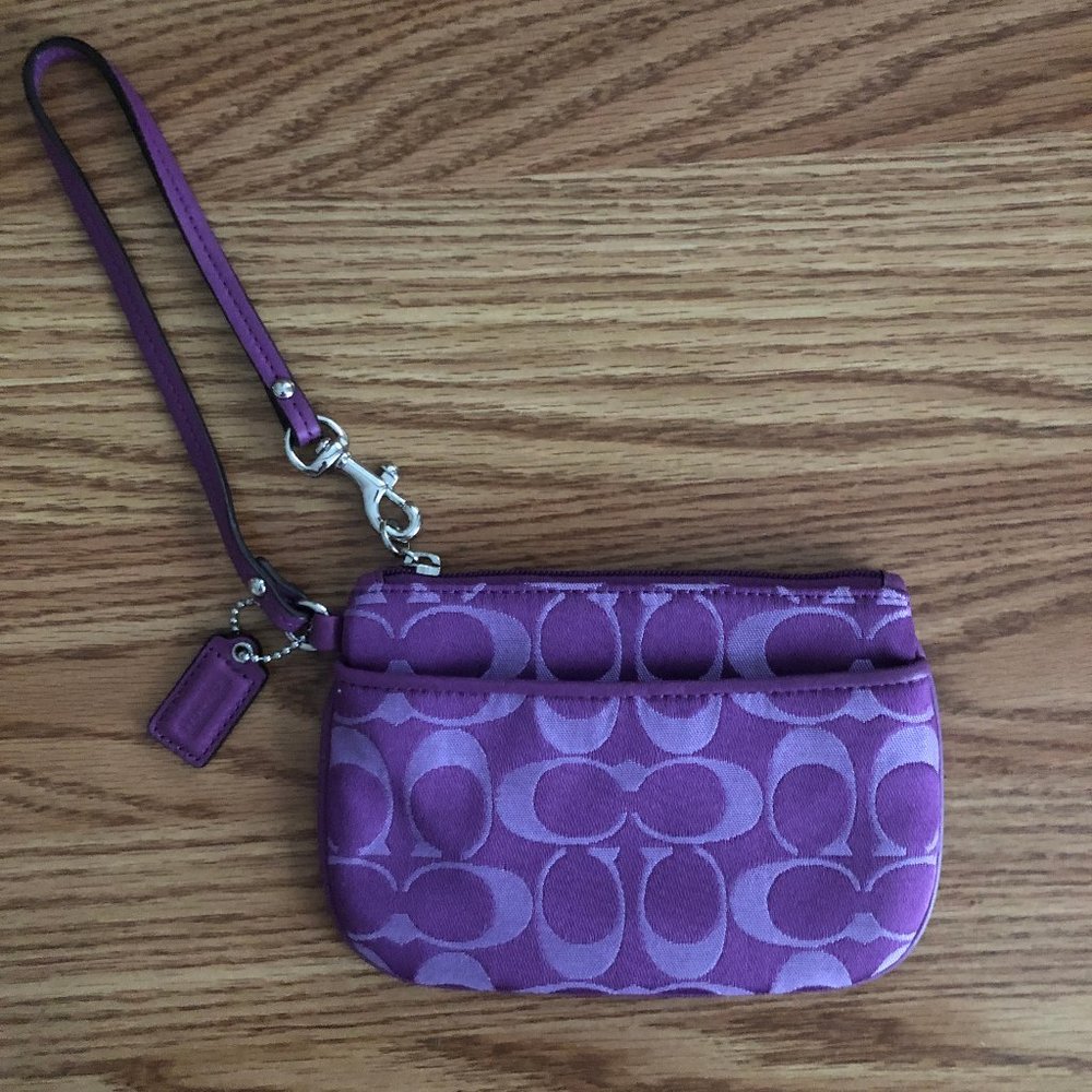 Coach Purple Signature Wristlet